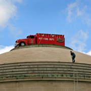 "firetruck" on top of MIT dome, prank