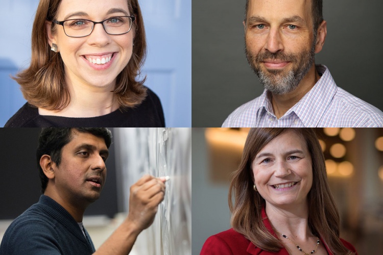 The 2024 MacVicar Faculty Fellows are (clockwise from top left): Emily Richmond Pollock, Karl Berggren, Andrea Campbell, and Vinod Vaikuntanathan.