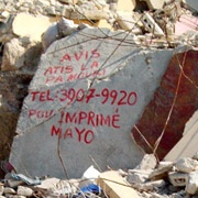 rubble of Haitian earthquake