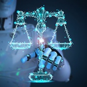Scale of justice with a robot 