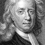 Detail, etching of Isaac Newton 