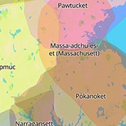Detail, Native American territories, Massachusett