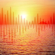 Sunset with Soundwave overlay