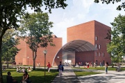 The new MIT Music Building, adjacent to Kresge Auditorium, will feature high-quality rehearsal and performance spaces, a professional-grade recording studio, classrooms, and laboratories for the music technology program.