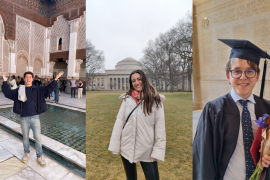 After completing the MITx MicroMasters in Data, Economics, and Design of Policy program, Andrea Salem (left), Sofia Martinez Galvez (center), and Yann Bourgeois are joining the fight against global poverty using the program’s data-driven approach to poverty alleviation.